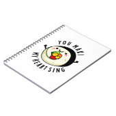 あなたをマキ 私のハートを歌わせる 面白い寿司のダジャレ ノートブック (左側)