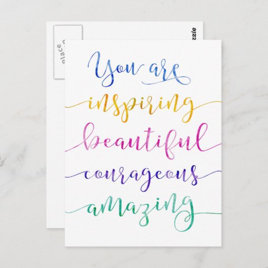 あなたを勇気づける 美しい すばらしい ポストカード (正面/裏面)
