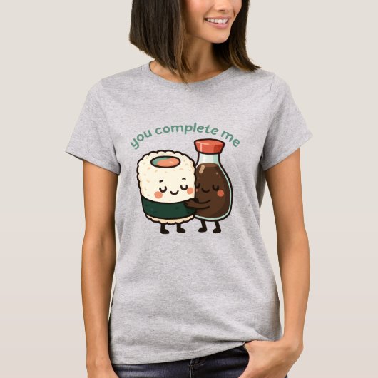 あなたを完璧にしてくれる寿司と醤油 Tシャツ (正面)