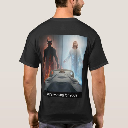 あなたを待っているのは誰?Tシャツ Tシャツ (裏面)