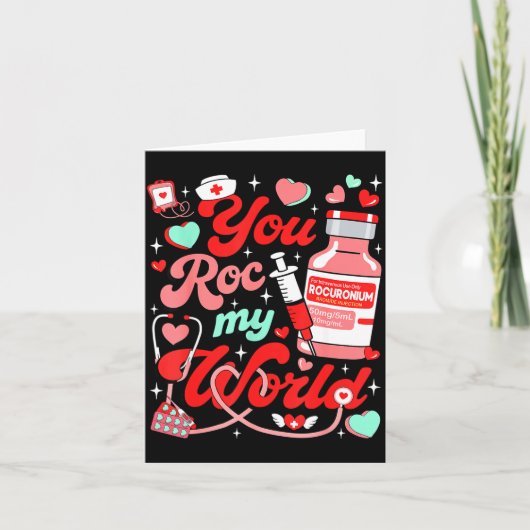あなたを応援する世界ナース バレンタインデー エル エディ アイシー ユー ニュー Rn ナース カード (正面)