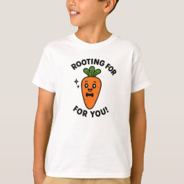 あなたを応援 Rooting For You かわいいオレンジにんじんデザイン Tシャツ