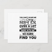 あなたを怖がらせることはできない 私には狂った姉がいるのよ ポストカード (正面/裏面)