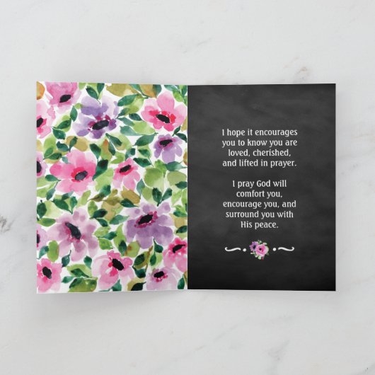 あなたを思い出す祈りの言葉とフローラリース カード (内部)