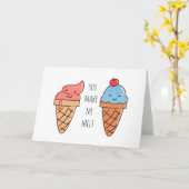 あなたを思うと胸がとろける バレンタインデーのユーモア カード (黄色い花)