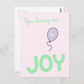 あなたを想うと幸せな気分になる - かわいい風船 ポストカード (正面/裏面)