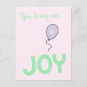 あなたを想うと幸せな気持ちになる - 可愛い風船 ポストカード (正面)