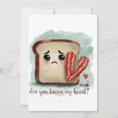 あなたを想うハートはベーコン？ バレンタインデーのユーモアカード シーズンカード (正面)
