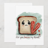 あなたを想うハートはベーコン？ バレンタインデーのユーモアカード シーズンカード (正面/裏面)