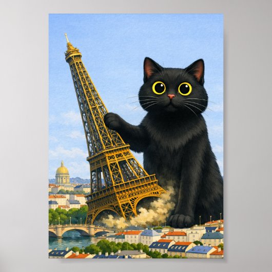 あなたを想う大きな黒猫がエッフェル塔を倒す ポスター (正面)