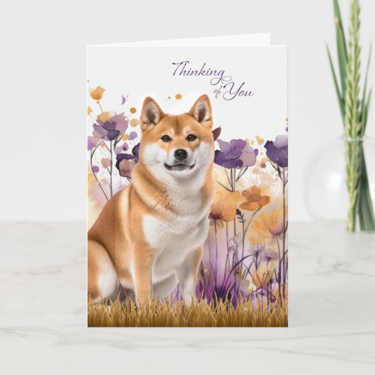 あなたを想う秋田犬の花 カード (正面)
