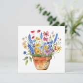 あなたを想う かわいい花の鉢植え カード (スタンド正面)