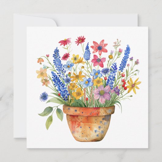 あなたを想う かわいい花の鉢植え カード (正面)