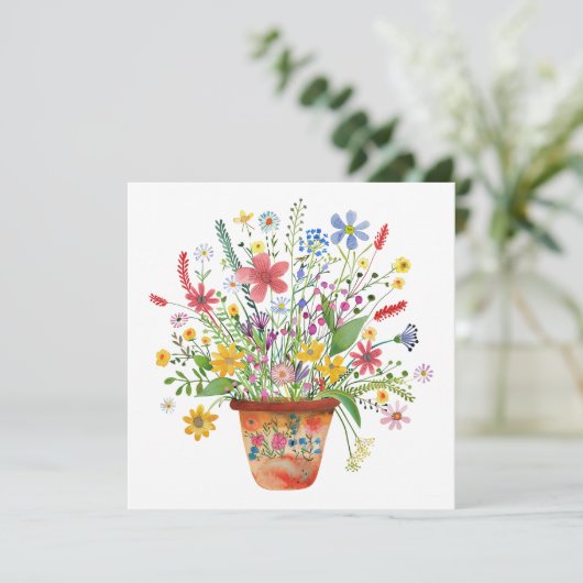 あなたを想う、ポットの中の幻想的な花 カード (スタンド正面)