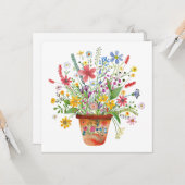 あなたを想う、ポットの中の幻想的な花 カード (正面/裏面インサイチュ)