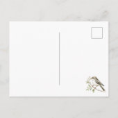 あなたを想う 緑の鳥 白い花の木 ポストカード (裏面)