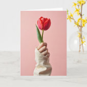 あなたを想う 赤いチューリップ カード (黄色い花)