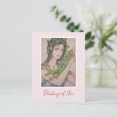 「あなたを想って」アイビーのブライドガール 鉛筆イラスト ポストカード (スタンド正面)