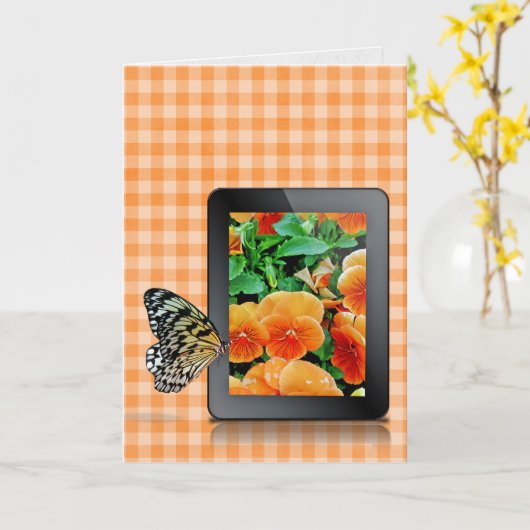 あなたを想って バタフライ 電子タブレット カード (黄色い花)