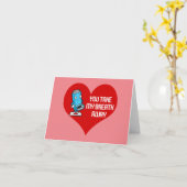 あなたを愛しているから息ができない 面白いバレンタイン カード (黄色い花)