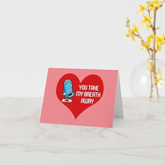 あなたを愛しているから息ができない 面白いバレンタイン カード (黄色い花)