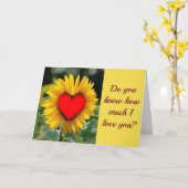 あなたを愛しているのを知っているか**恋しく思 uも!!!! カード (黄色い花)