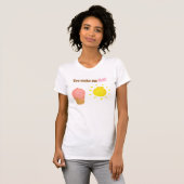 あなたを愛すると溶けちゃう、アイスと太陽、愛のユーモア Tシャツ (正面フル)