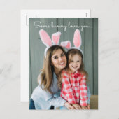 あなたを愛するイースターバニー カスタム写真テンプレート シーズンポストカード (正面/裏面)