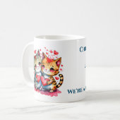 あなたを愛するキュートな猫 名前入り ブルー コーヒーマグカップ (正面左)