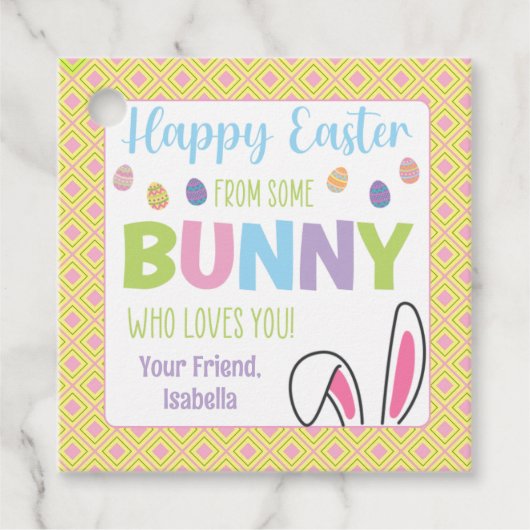 あなたを愛するバニーからのハッピーイースター フェイバータグ (正面)