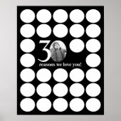 あなたを愛する30の理由 誕生日の思い出 ブラック ポスター (正面)