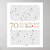 あなたを愛する70の理由 80歳 60歳 誕生日 50歳 ポスター (正面)