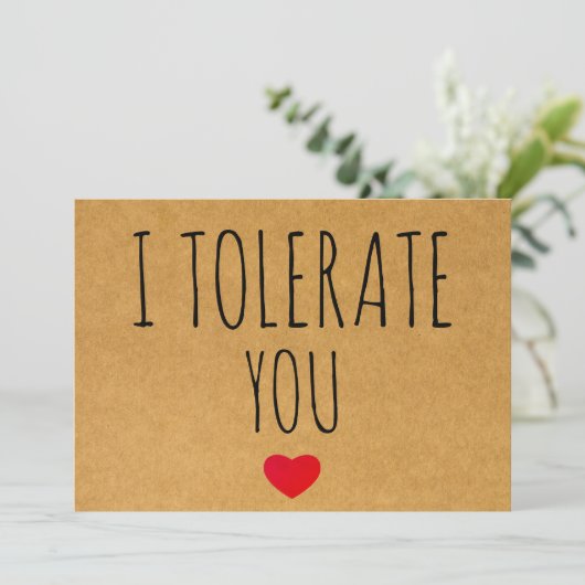 あなたを我慢してるよ 皮肉なバレンタインデーのメッセージ シーズンカード (スタンド正面)