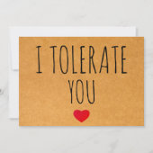 あなたを我慢してるよ 皮肉なバレンタインデー シーズンカード (正面)