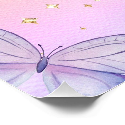 あなたを満たすために魅了された蝶の赤ちゃんシャワーバー ポスター (コーナー)