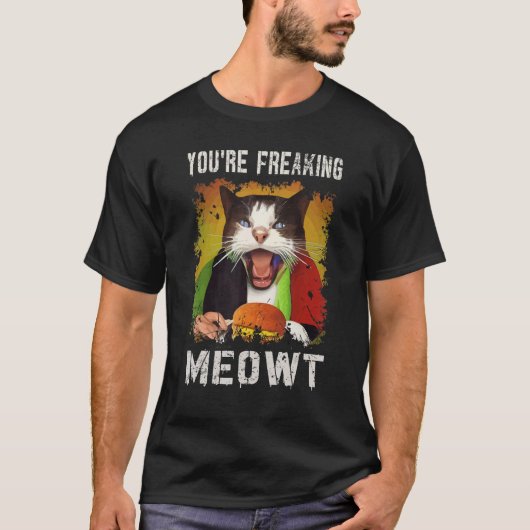 あなたを猫のように狂わせる ヴィンテージ 怖い猫 Tシャツ (正面)