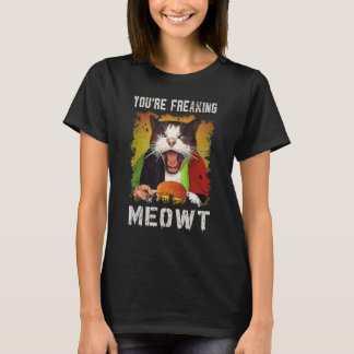 あなたを猫のように狂わせる 猫 ヴィンテージ風怖い猫 Tシャツ