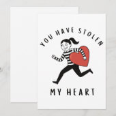あなたを盗んだ 私のハート 面白い泥棒 バレンタイン シーズンカード (正面/裏面)