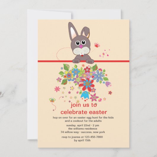 あなたを見つめて イースターパーティーのご招待 招待状 (正面)