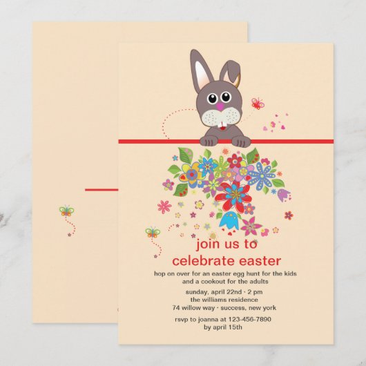 あなたを見つめて イースターパーティーのご招待 招待状 (正面/裏面)