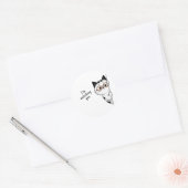 あなたを見つめるかわいい猫 ラウンドシール (封筒)
