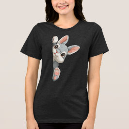 あなたを見つめるウサギ トライブレンドTシャツ
