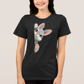 あなたを見つめるウサギ トライブレンドTシャツ