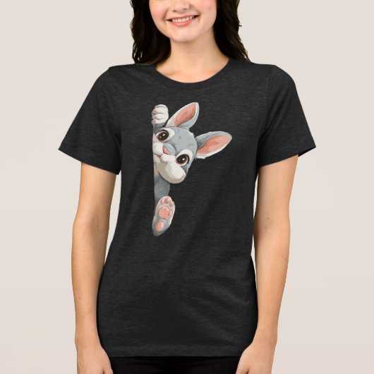 あなたを見つめるウサギ トライブレンドＴシャツ (正面)