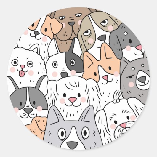 あなたを見つめる犬 ステッカー (正面)
