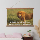 あなたを見ているフィールドのライオン 吊り下げ型タペストリー (寝室)