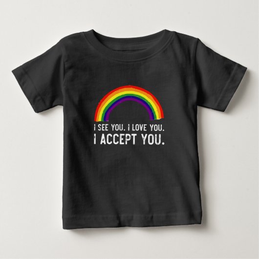 あなたを見て愛して受け入れる ゲイ プライド LGBT シャツ (正面)