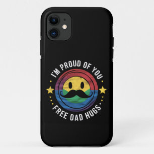 あなたを誇りに思います 無料のダッドハグ ゲイプライド アライ LGBTQ iPhone 11 ケース