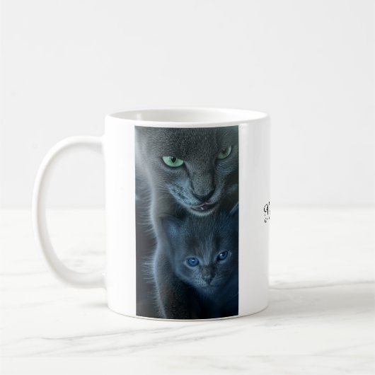 あなたを誇りに思う Baby! 猫のコーヒーマグ コーヒーマグカップ (左)