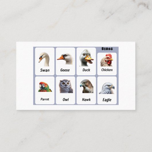 あなたを驚かせる16匹の動物を発見 名刺 (裏面)